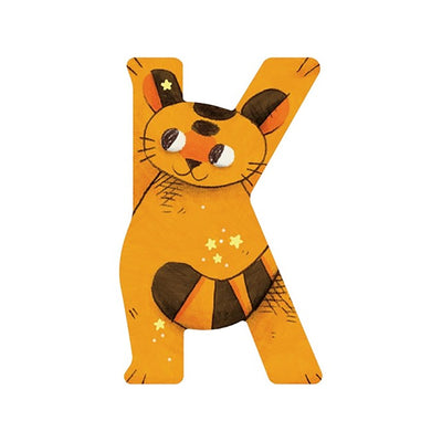 Lettre en bois K orange - Moulin Roty