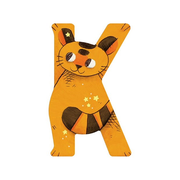 Lettre en bois K orange - Moulin Roty