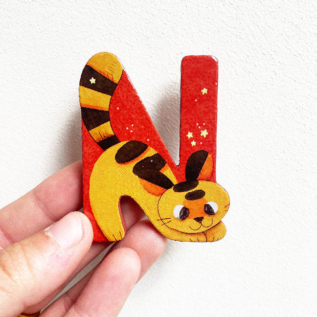 Lettre en bois N orange - Moulin Roty