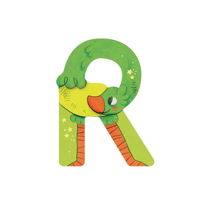 Lettre en bois R vert - Moulin Roty