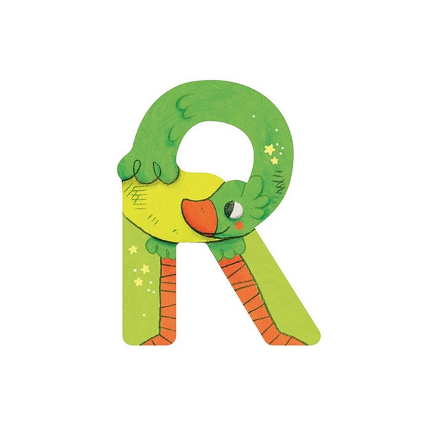 Lettre en bois R vert - Moulin Roty