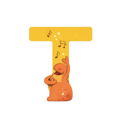 Lettre en bois T orange - Moulin Roty