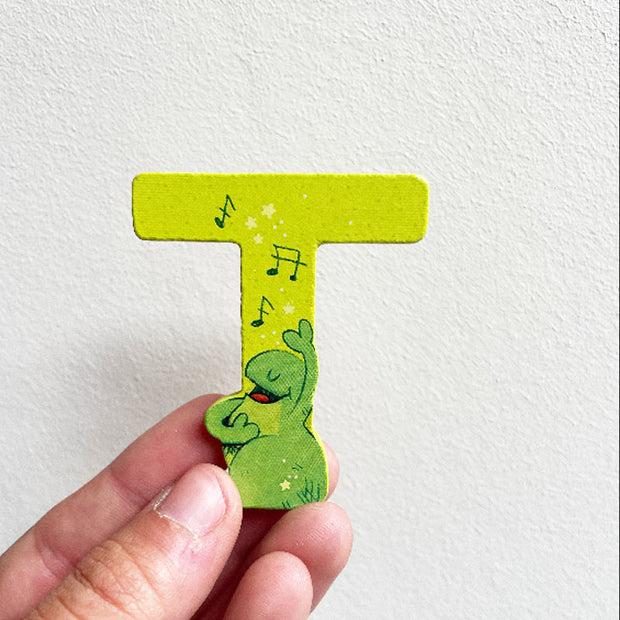 Lettre en bois T vert - Moulin Roty