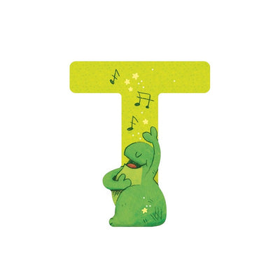 Lettre en bois T vert - Moulin Roty