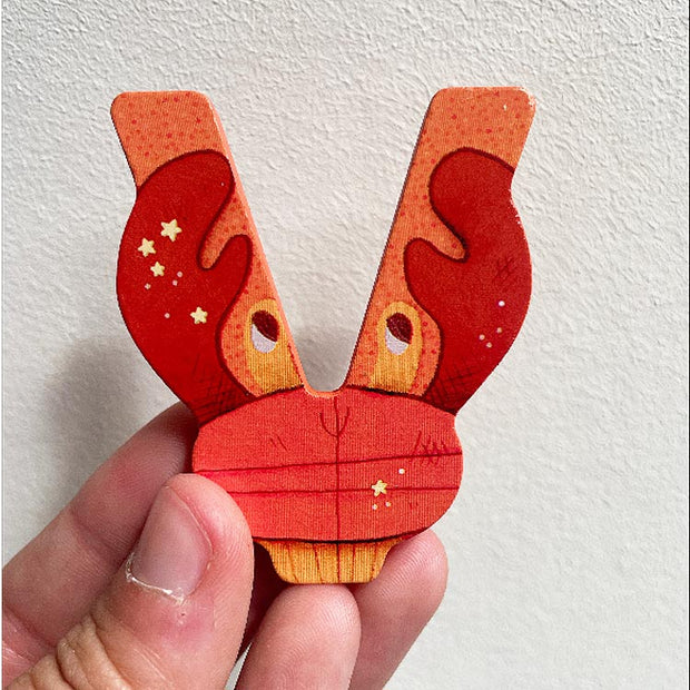 Lettre en bois V orange - Moulin Roty