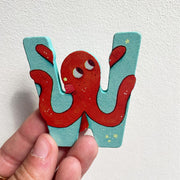 Lettre en bois W bleu - Moulin Roty