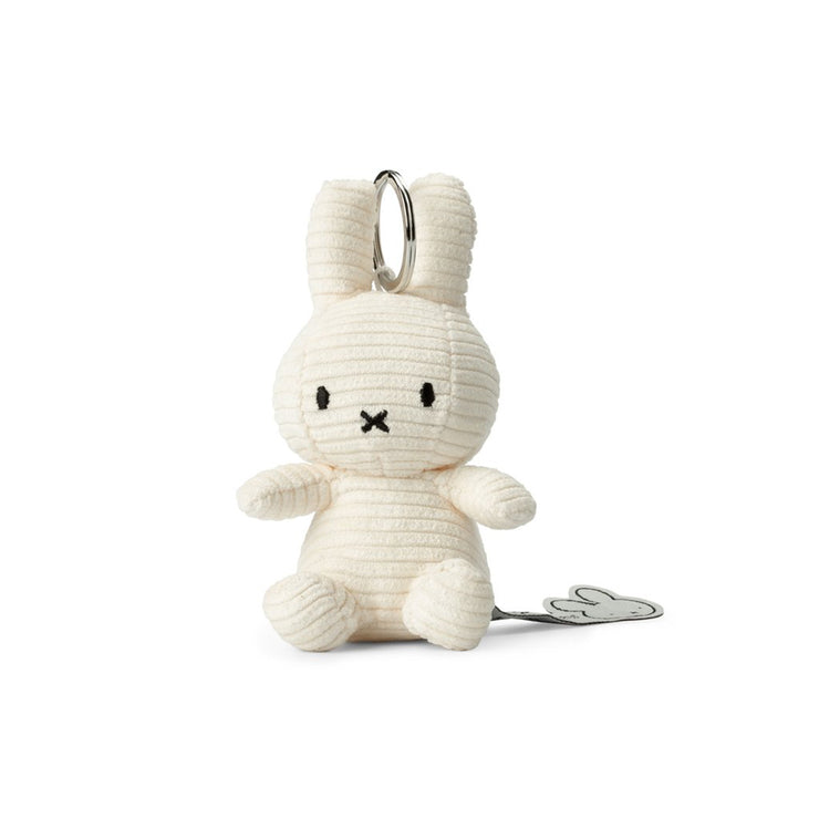Porte clé Miffy en velours côtelé blanc