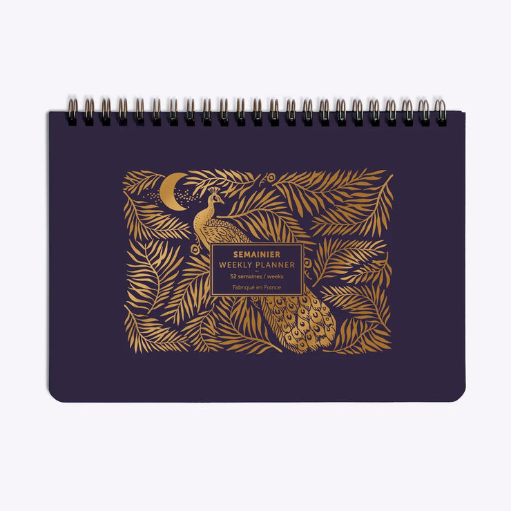 Agenda Perpétuel Semainier à Spirales - Paon Celeste Violet - Les Editions du Paon