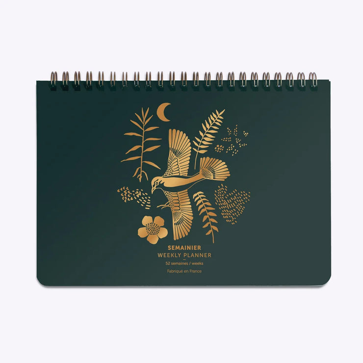 Agenda Perpétuel Semainier à Spirales - Liberté Vert Sapin - Les Editions du Paon