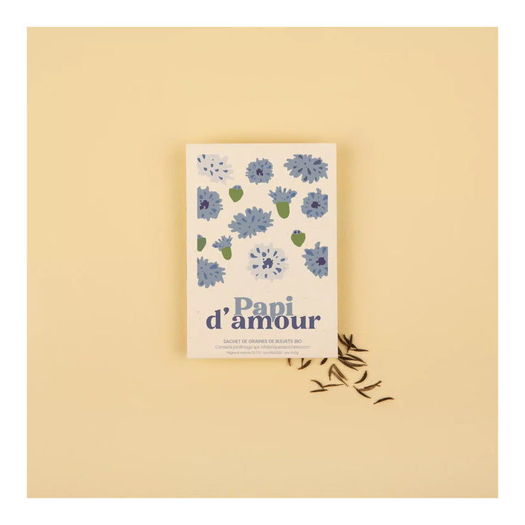 « Papi D’Amour » Sachet de Graines de Bleuets » La Fabrique à Sachet