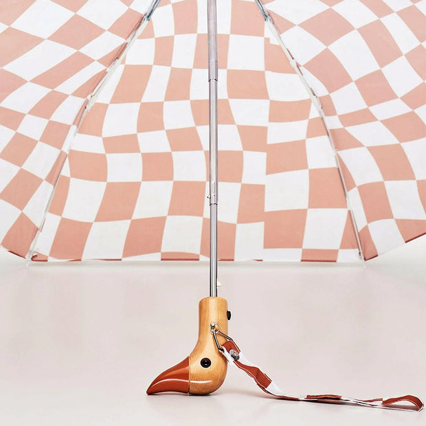 Parapluie Compact Canard Damier Terracotta - Original Duckhead
