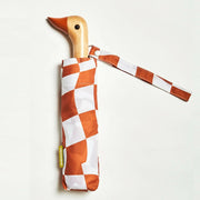 Parapluie Compact Canard Damier Terracotta - Original Duckhead