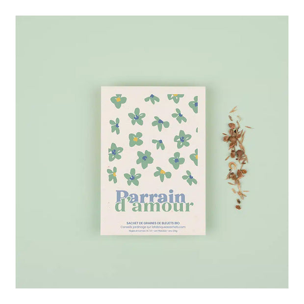"Parrain d’Amour" Sachet de Graines de Bleuets - La Fabrique à Sachet