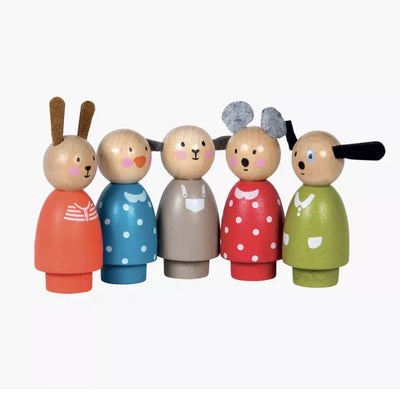 Set de personnages en bois la grande famille - Moulin Roty