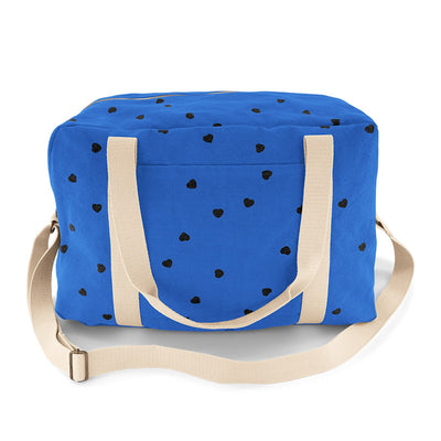 Sac à Langer cœurs Bleu Grec - Rose in April
