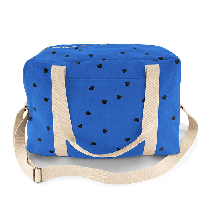 Sac à Langer cœurs Bleu Grec - Rose in April