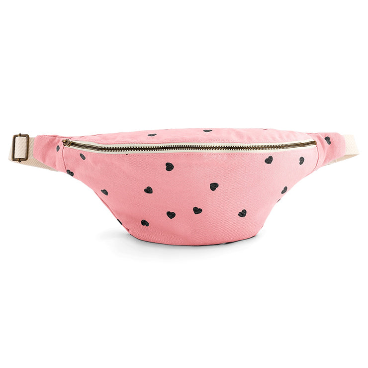 Sac Banane Strawberry Motif Coeur Noir - Rose In April