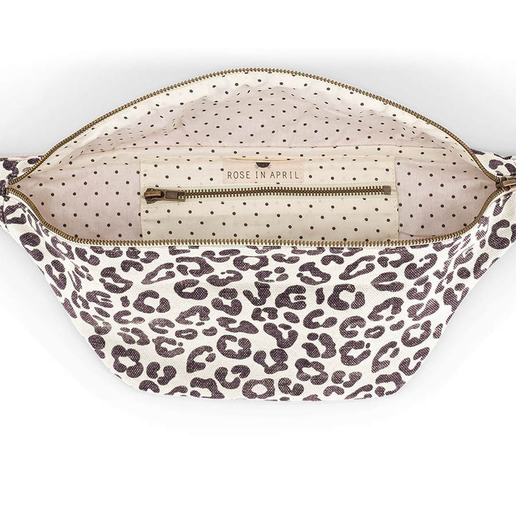 Sac Banane Motif Léopard Greige
