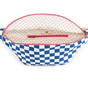 Sac Banane Motif Damier Bleu / Écru - Rose In April