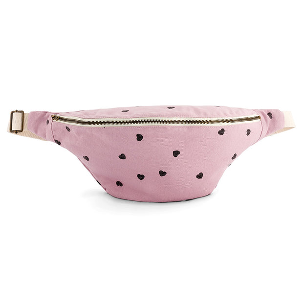 Sac Banane Motif Coeur Lila - Rose In April