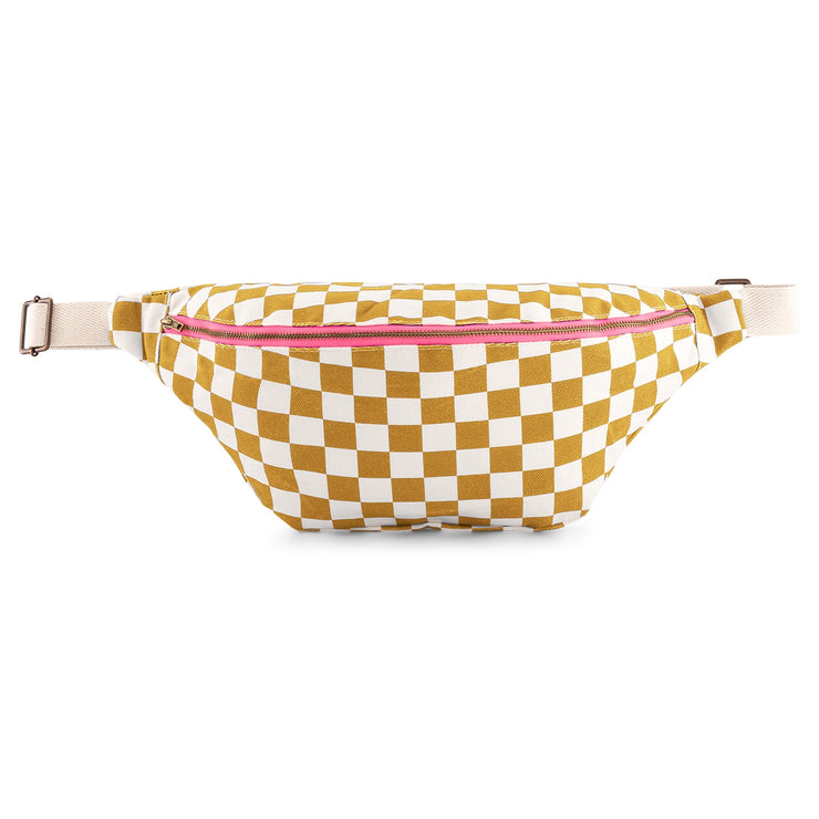 Sac Banane Damier Écru/Caramel - Rose In April