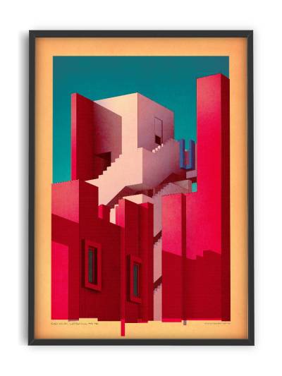 Affiche 70x100 -  Sander Patelski - Ricardo Edifici La Muralla Roja