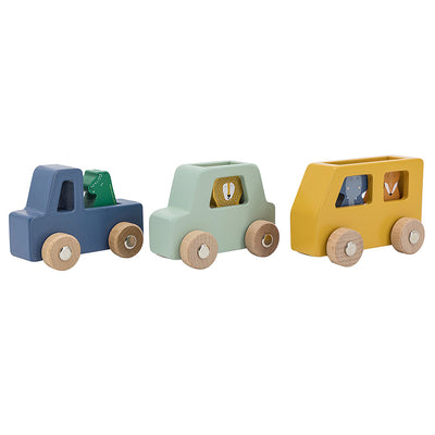 Trixie - Set de voitures en bois animaux