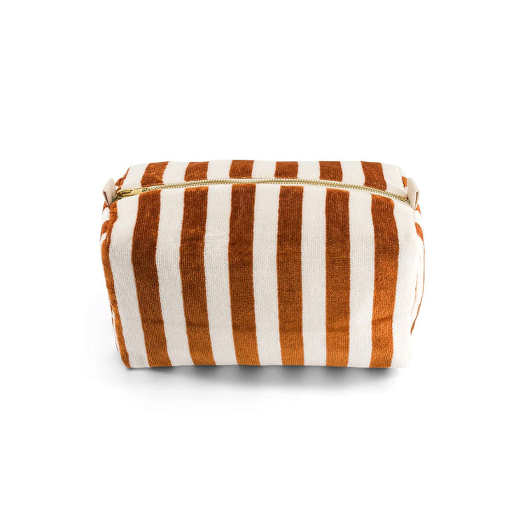 Trousse de toilette Vic éponge rayures caramel - Rose in April