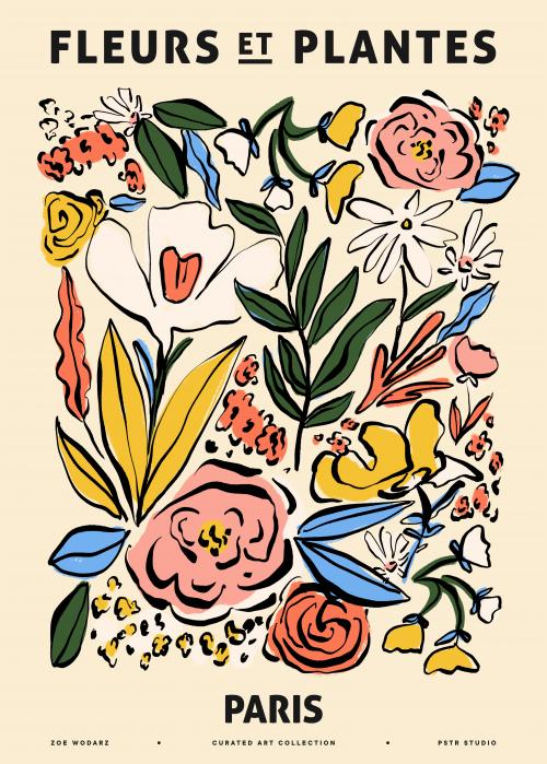 Affiche 50x70 - Fleurs et Plantes Paris