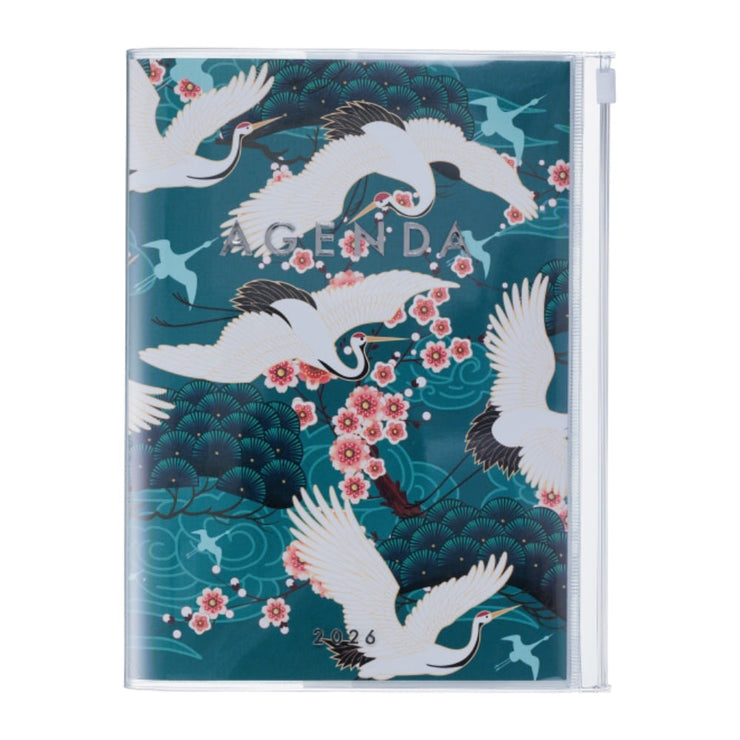 Agenda Semainier A6 2025- 2026 Japon Oiseaux Vert - MARK'S