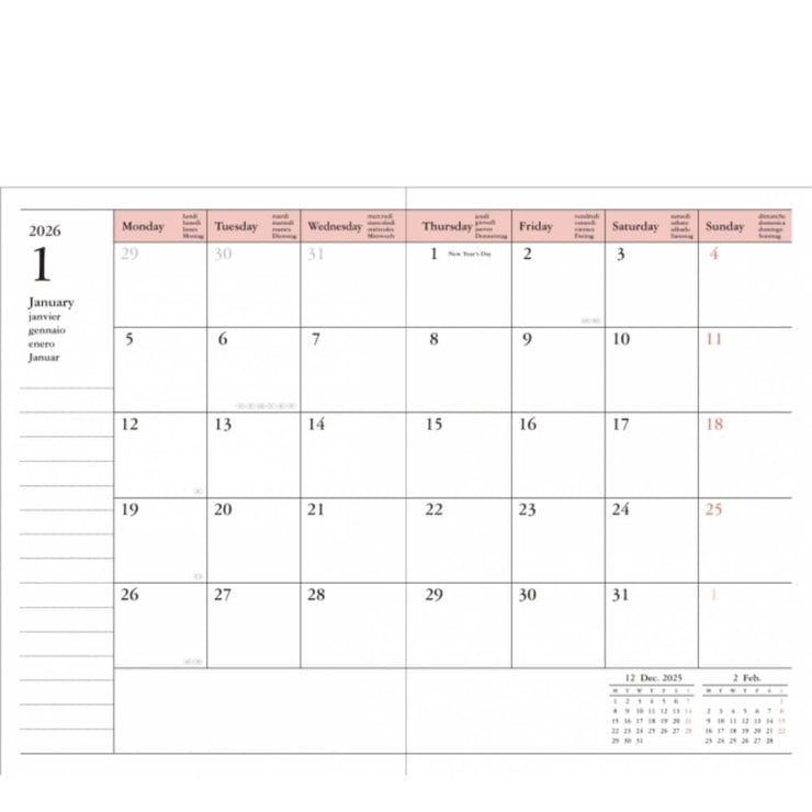 Agenda Semainier A5 2025- 2026 Gradient Rose - MARK'S