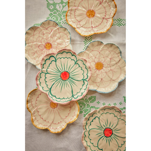 Petite Assiette Fleur Jade et Rose - Rice