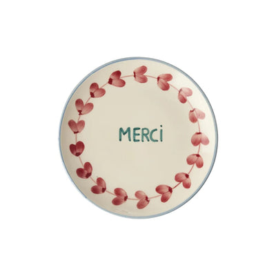 Assiette à Gâteau Coeurs Merci - Rice