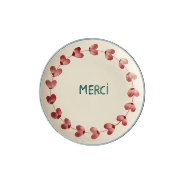 Assiette à Gâteau Coeurs Merci - Rice
