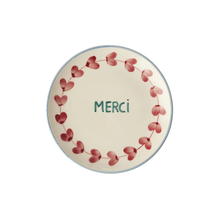 Assiette à Gâteau Coeurs Merci - Rice