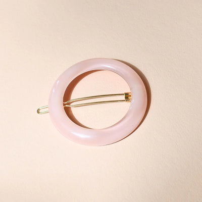 Barrette ronde Rose dragée - Bachca
