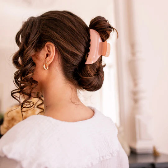 Pince à cheveux Rose dragée Grand Format - Bachca