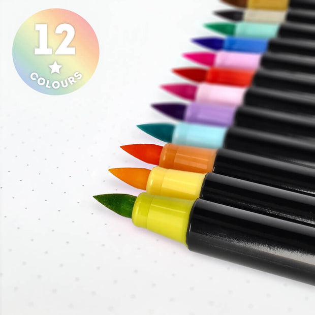 Boite de 12 feutres pinceaux Pastel colors - Legami