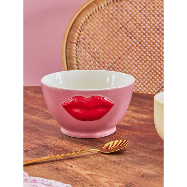 Grand bol Céramique lèvres rouges - RICE