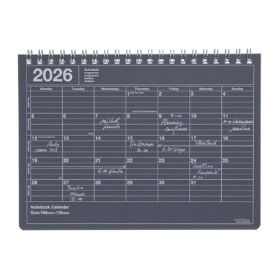 Calendrier Mensuel 2026 Noir S - MARK'S