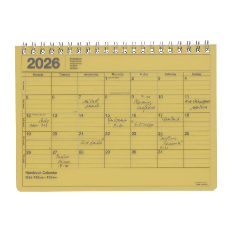 Calendrier Mensuel 2026 Jaune S - MARK'S