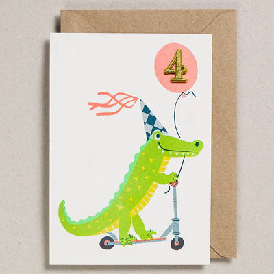 Carte anniversaire patch - crocodile