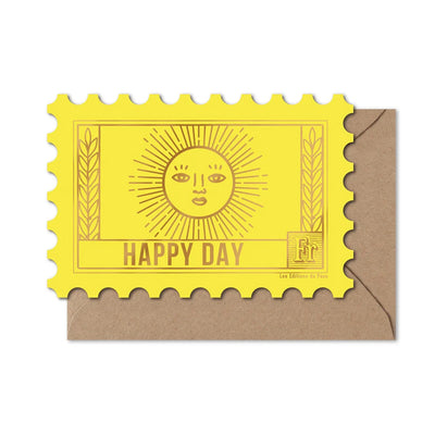 Carte Timbre Soleil Happy Day - Les Éditions du Paon