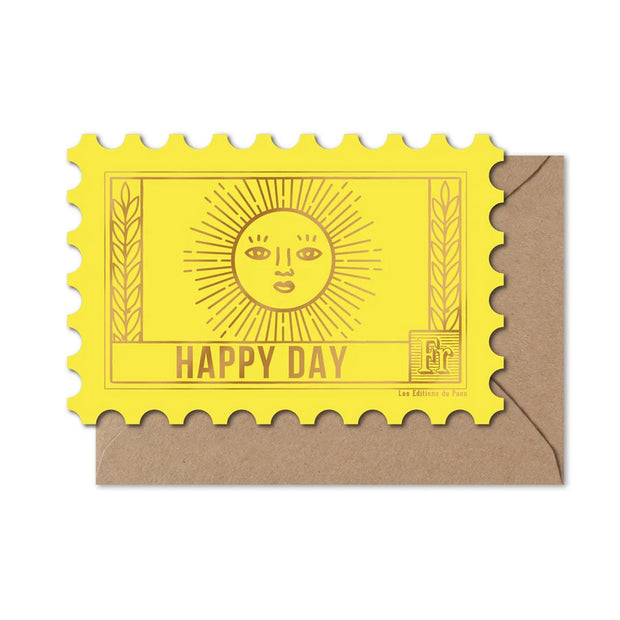 Carte Timbre Soleil Happy Day - Les Éditions du Paon