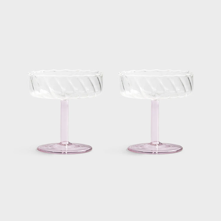 Coupe - lot de 2 - cocktail & champagne - twirl pink - Klevering