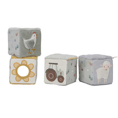 Lot de 4 cubes d'éveil Farm - Little Dutch