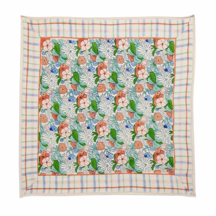 Foulard - Fleurs Indiennes - Magic Garden Green - Bonheur du Jour