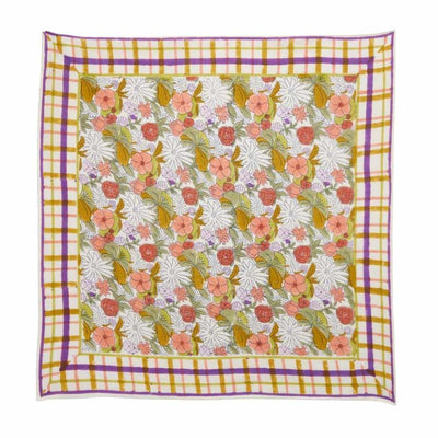 Foulard Fleurs Indiennes - Magic Garden Violine - Bonheur du Jour