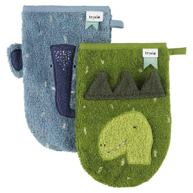 Gants de toilette dino et éléphant - Trixie
