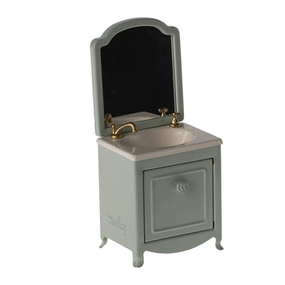 Mobilier miniature salle de bain menthe